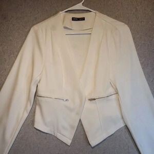 Women's Shein  White Long Sleeve Blazer Size L 8/10